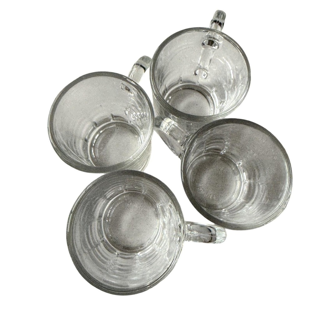 Arcoroc France Glass Cordial Mugs Set of 4 Paneled Shot Glass‎ Vintage Barware - Picture 7 of 7